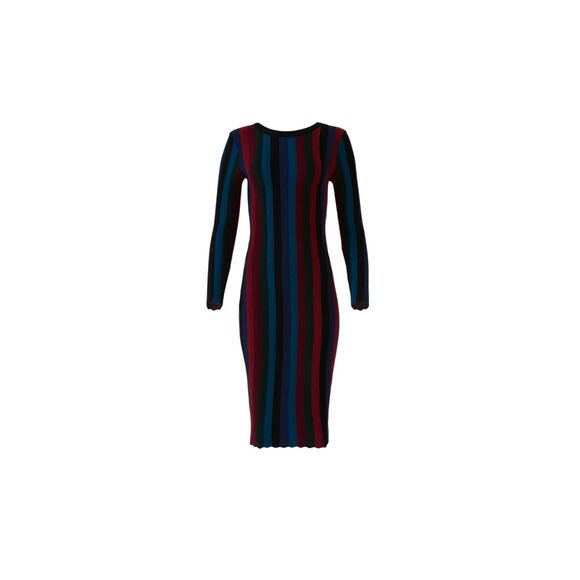 Milly Chevron Vertical Stripe Color Block Sheath Dress Size 2 MSRP: $445 - Picture 1 of 8